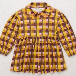 Junior Scout Dress in Plum Watercolour Plaid by Misha & Puff