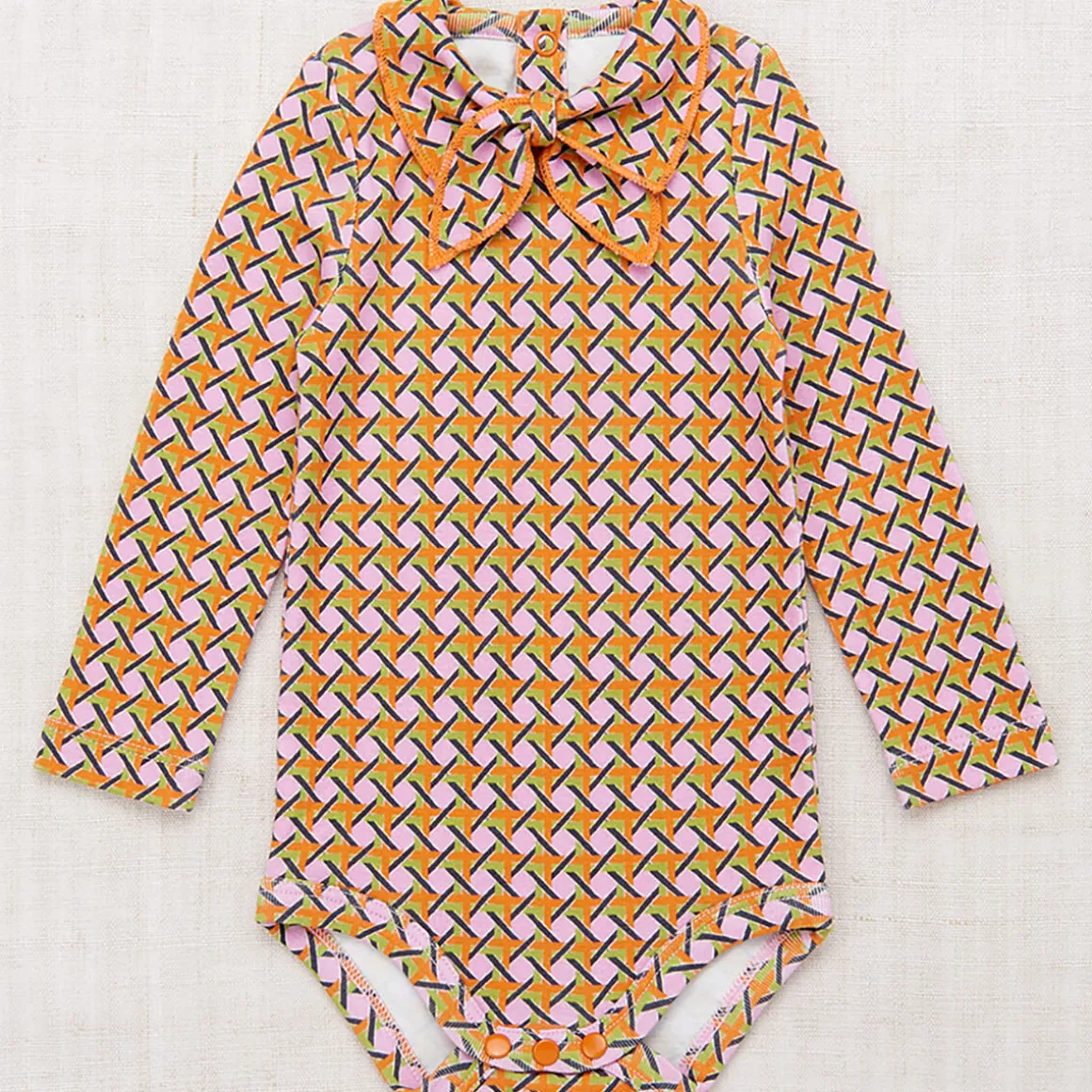 Junior Scout Onesie in Pink Lilac Lattice by Misha & Puff