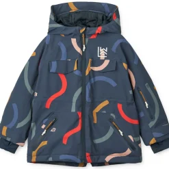 Kalle Snow Jacket in Graphic Swirls / Classic Navy by Liewood