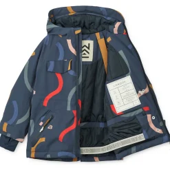 Kalle Snow Jacket in Graphic Swirls / Classic Navy by Liewood