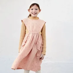 Karla Apron Dress in Pink Sand by Liilu - Last One In Stock - 6 Years