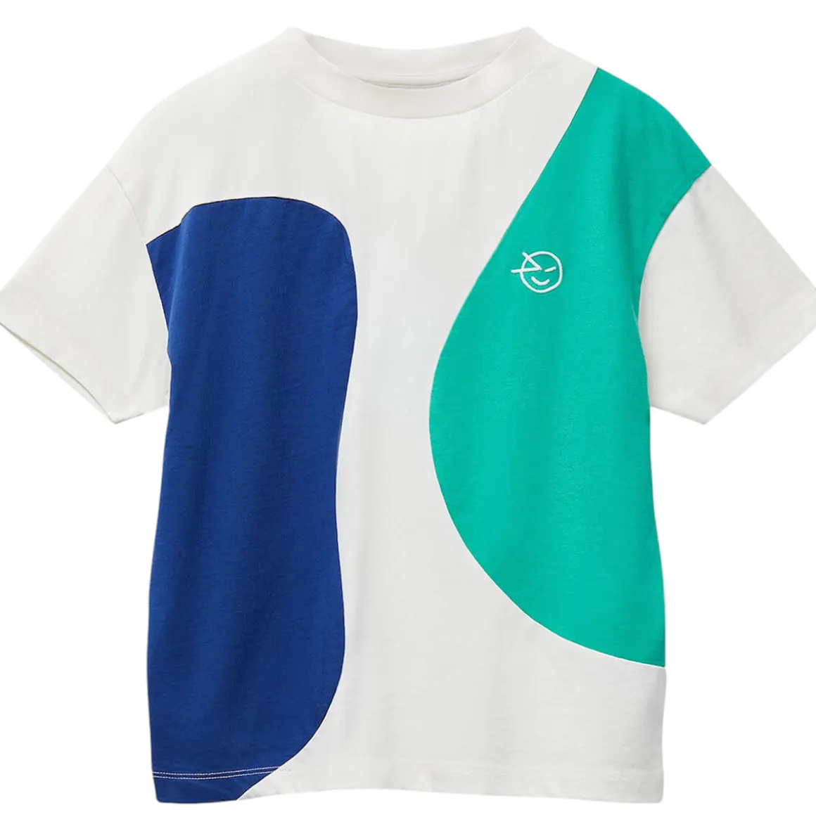 Keel Tee in Ecru, Blue & Green by Wynken