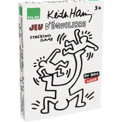 Keith Haring Character Stacking Blocks in Natural Wood by Vilac