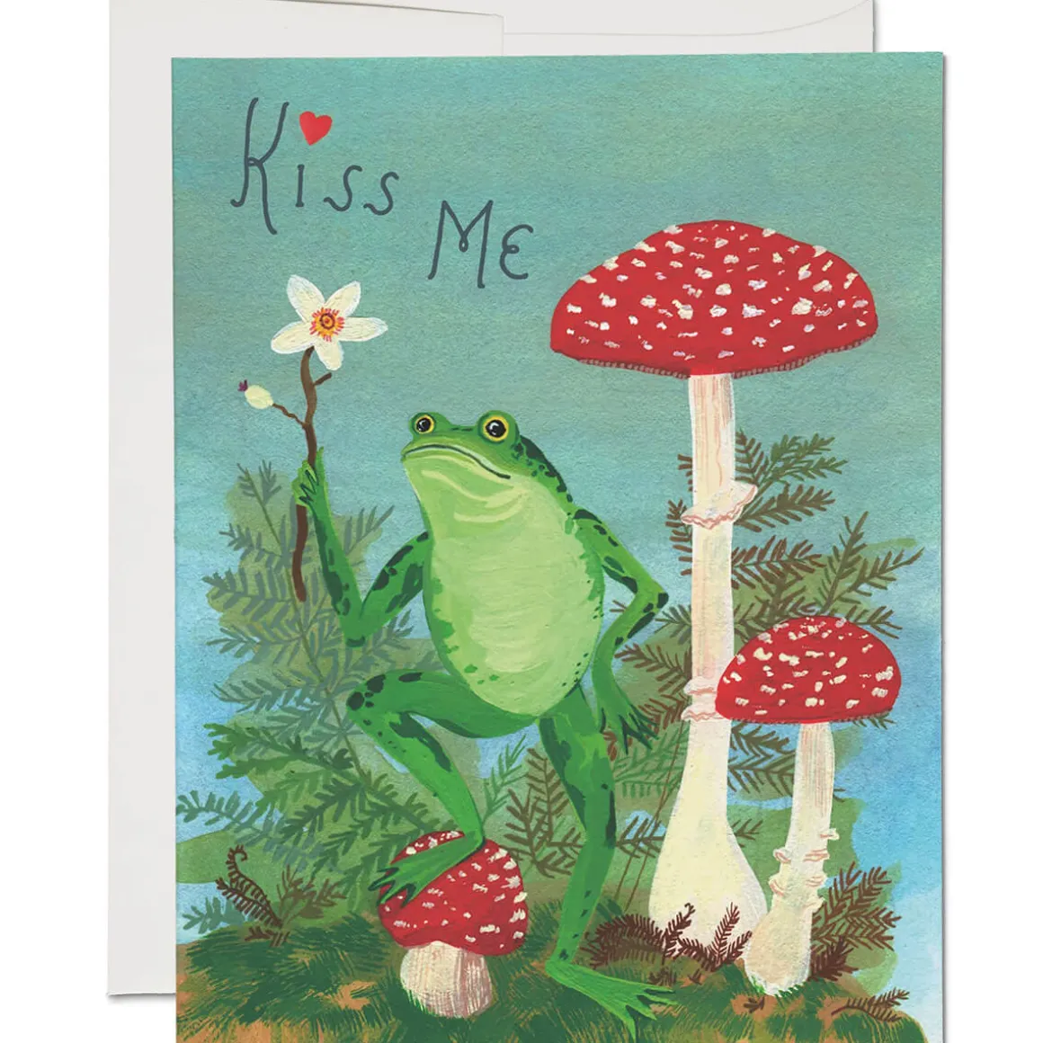 Kiss Me Love Greetings Card by Red Cap Cards