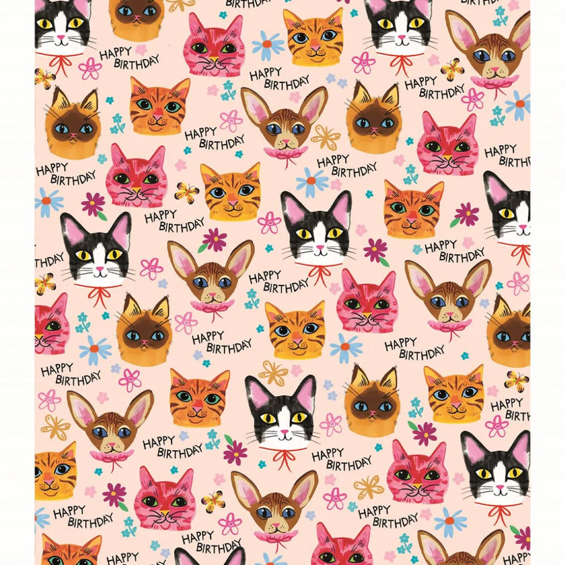 Kitsch Cats Gift Wrap by Emma Jayne for Earlybird Designs