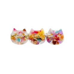Kitty Trio Hair Clip (6cm) in Various Colours by Hello Sakura