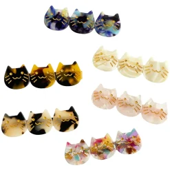 Kitty Trio Hair Clip (6cm) in Various Colours by Hello Sakura