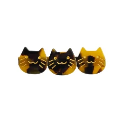 Kitty Trio Hair Clip (6cm) in Various Colours by Hello Sakura