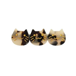 Kitty Trio Hair Clip (6cm) in Various Colours by Hello Sakura