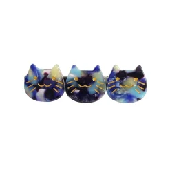 Kitty Trio Hair Clip (6cm) in Various Colours by Hello Sakura