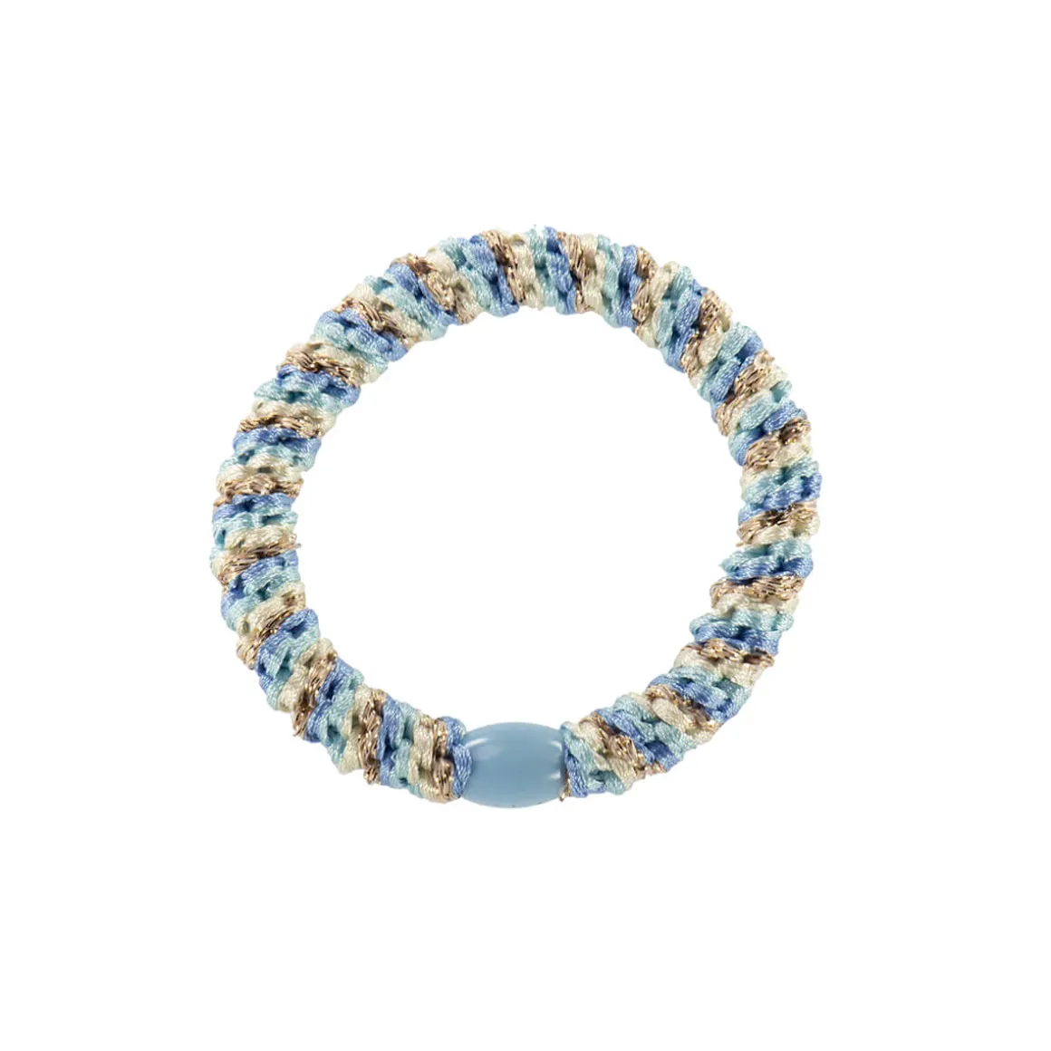 Kknekki Snag Free Hair Band in Light Blue / Gold by Bon Dep