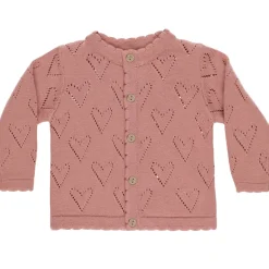 Knit Cardigan in Lipstick by Quincy Mae