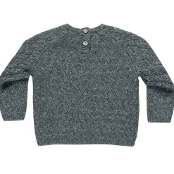 Knit Sweater in Heathered Indigo by Quincy Mae