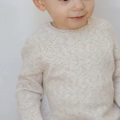 Knit Sweater in Speckled Natural by Quincy Mae