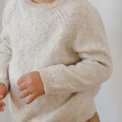 Knit Sweater in Speckled Natural by Quincy Mae
