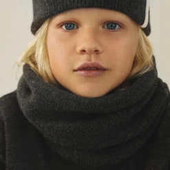 Knitted Endless Scarf in Nearly Black Melange by Gray Label
