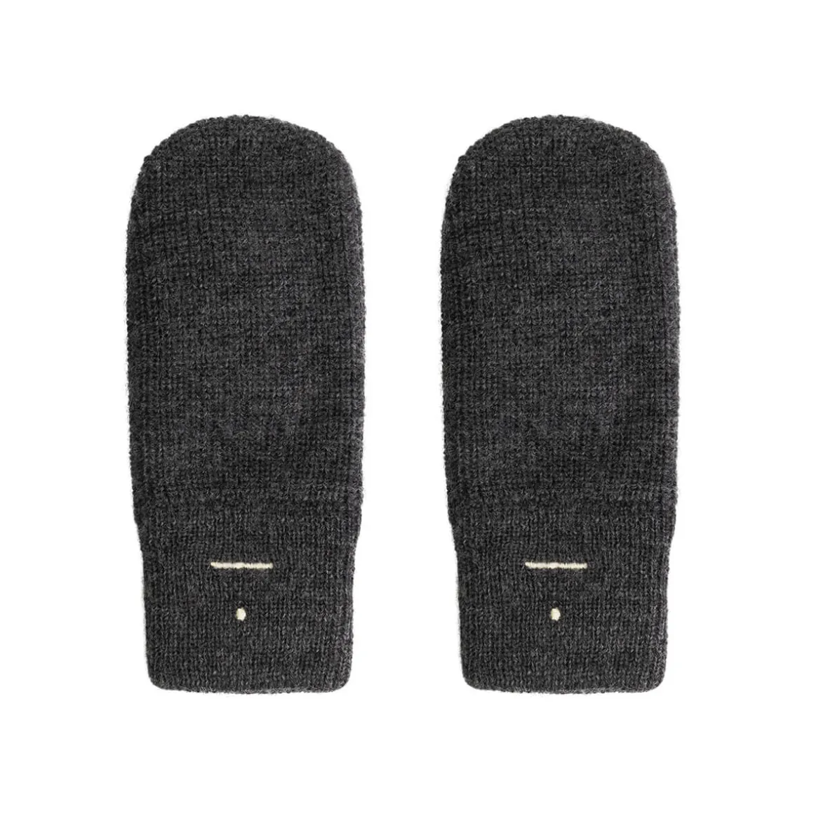 Knitted Mittens in Nearly Black Melange by Gray Label