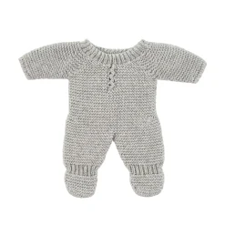 Knitted Pajamas Doll Outfit (21cm) in Grey by Miniland