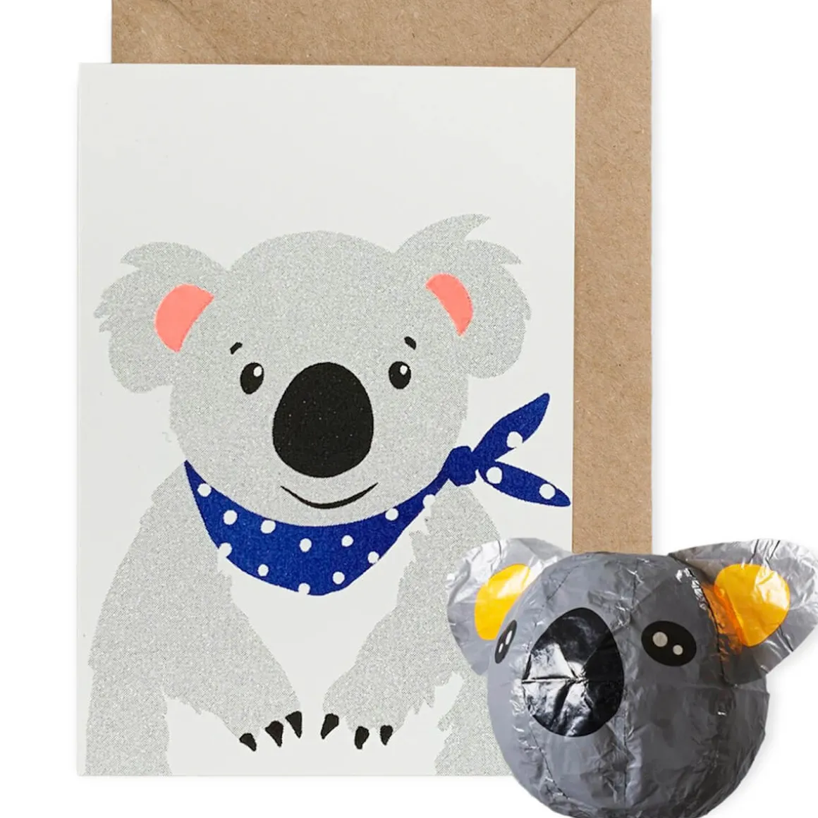 Koala Japanese Paper Balloon Greetings Card by Petra Boase