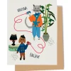 Konichiwa Bonjour Greetings Card by Elizabeth Grubaugh