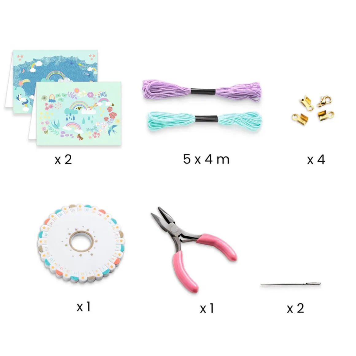 Kumihimo Rainbow You And Me Twin Bracelets Craft Kit by Djeco