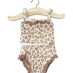 Lace Trim Girl's Underwear Set (34cm Doll) in Leo Print by Minikane