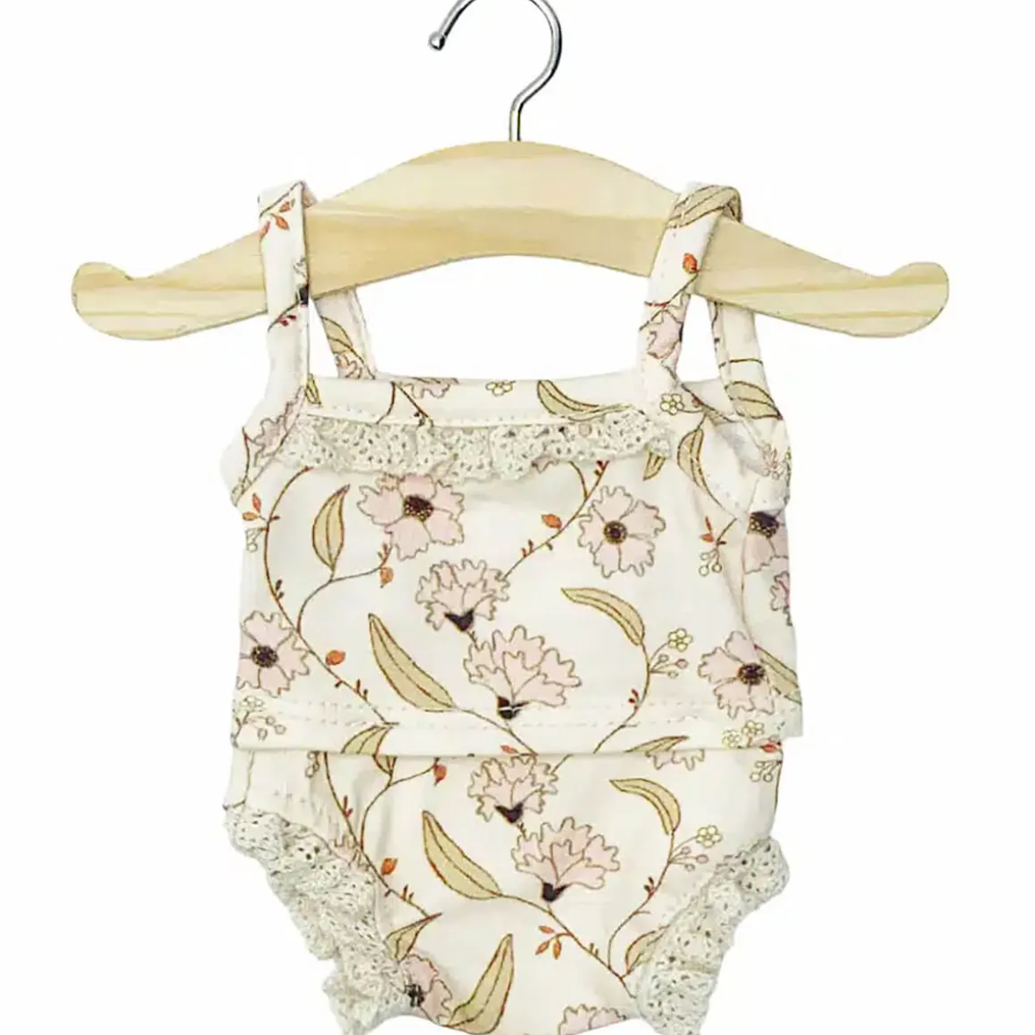 Lace Trim Girl's Underwear Set (34cm Doll) in Janelle Print by Minikane