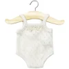 Lace Trim Pointelle Sleeveless Bodysuit (34cm Doll) in Linen by Minikane