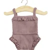 Lace Trim Ribbed Girl's Underwear Set (34cm Doll) in Dark Orchid by Minikane