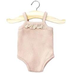 Lace Trim Ribbed Sleeveless Bodysuit (34cm Doll) in Petal by Minikane