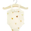 Lace Trim Ribbed Sleeveless Bodysuit (34cm Doll) in Little Hearts by Minikane