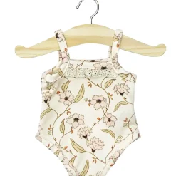 Lace Trim Ribbed Sleeveless Bodysuit (34cm Doll) in Janelle Print by Minikane