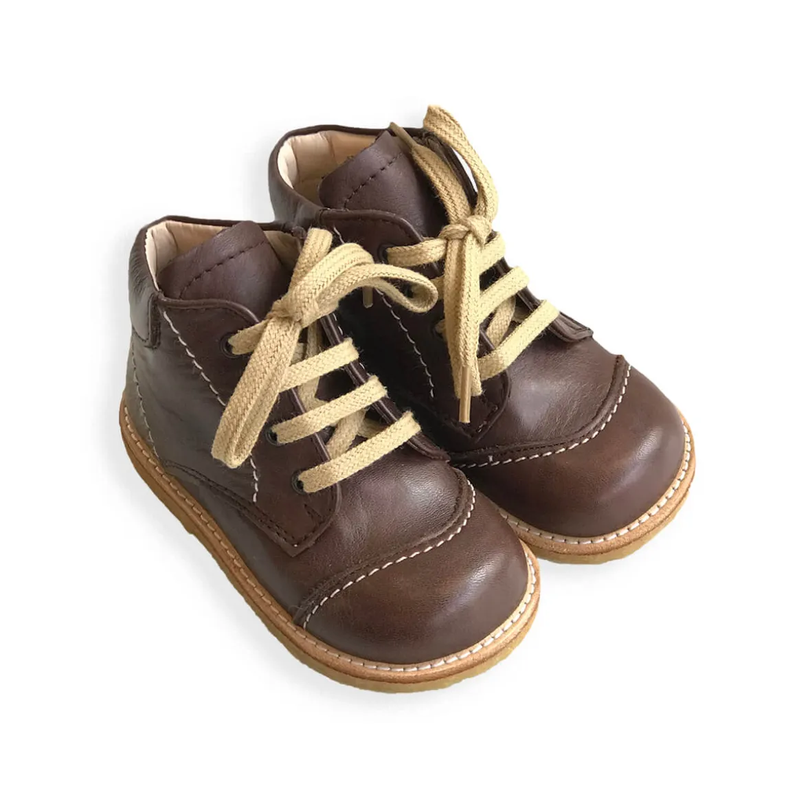 Lace Up Starter Boots in Angulus Brown (Contrast Stitching) by Angulus - Last One In Stock - 20 EUR