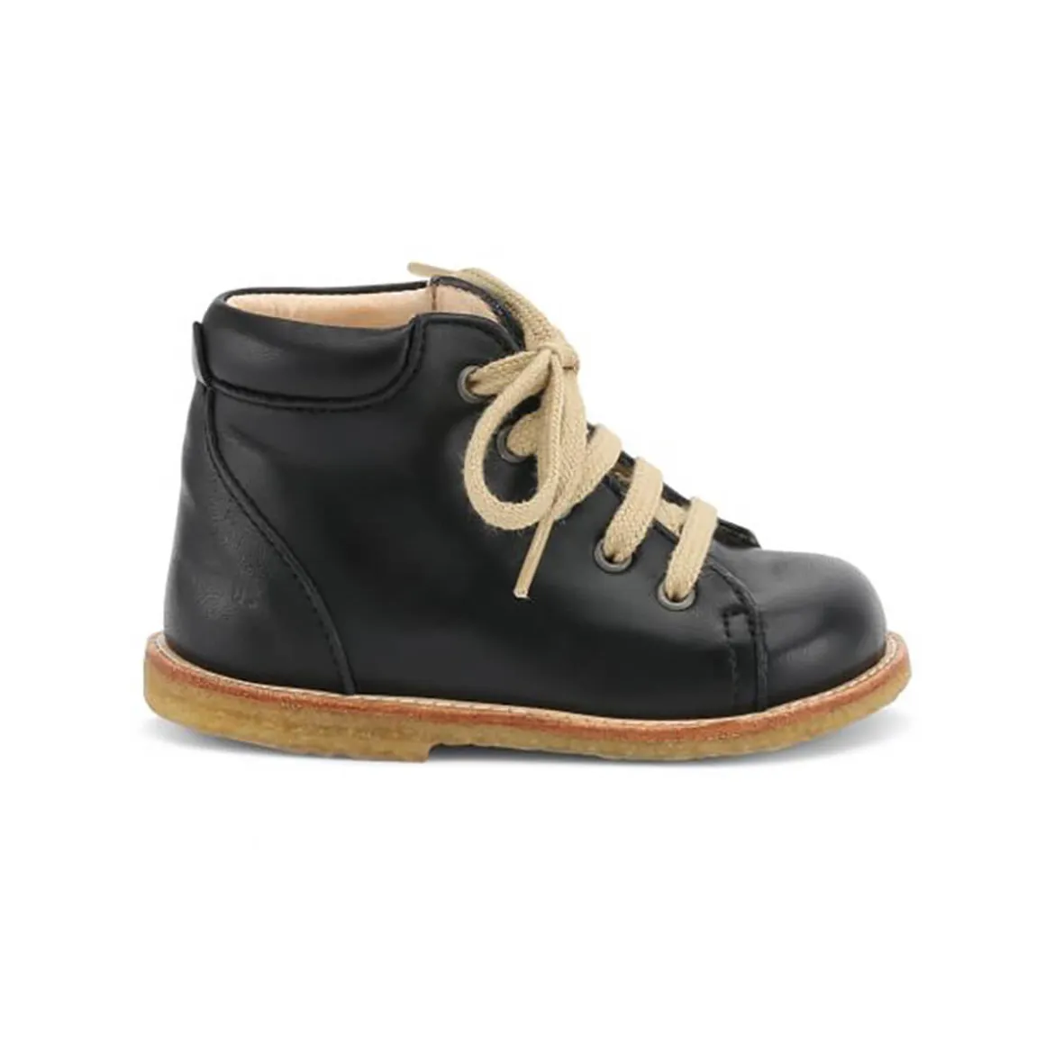 Lace Up Starter Boots in Smooth Black by Angulus