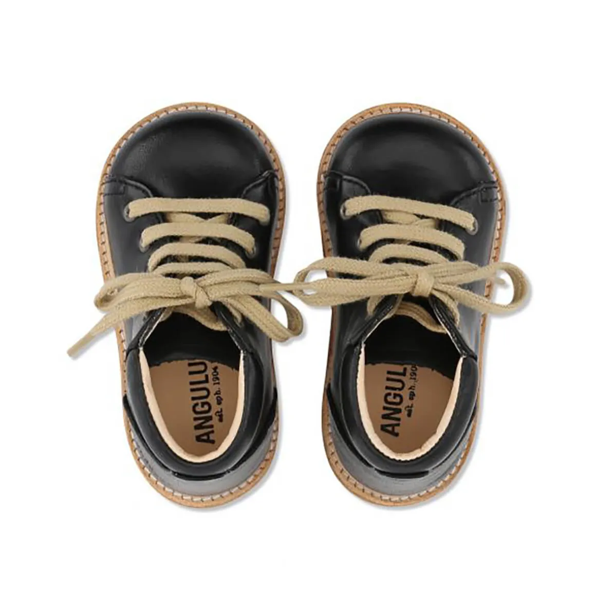 Lace Up Starter Boots in Textured Black by Angulus