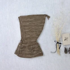 Lace Yoke Balaclava in Cocoa by Iver & Isla