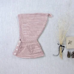 Lace Yoke Balaclava in Mallow by Iver & Isla