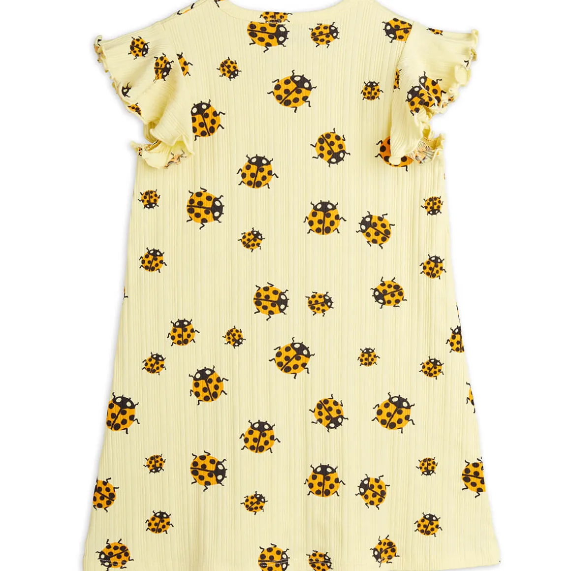 Ladybugs AOP Wing Dress in Yellow by Mini Rodini