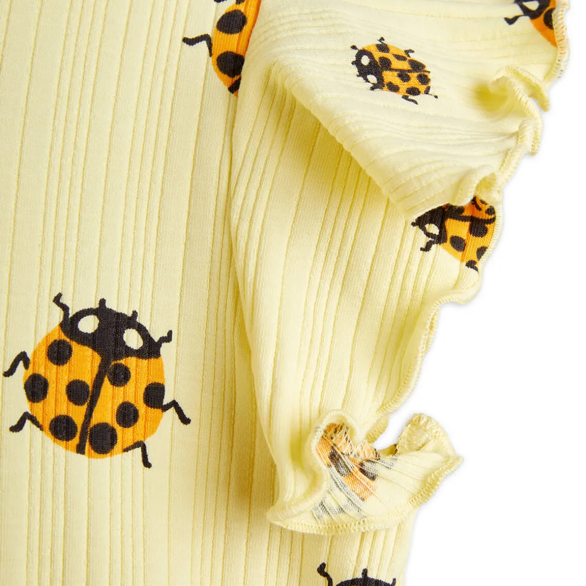Ladybugs AOP Wing Dress in Yellow by Mini Rodini