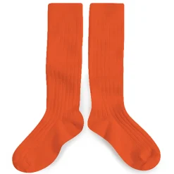 La Haute Ribbed Knee High Socks in Potiron by Collegien