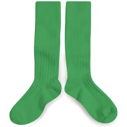 La Haute Ribbed Knee High Socks in Vert Jackpot by Collegien