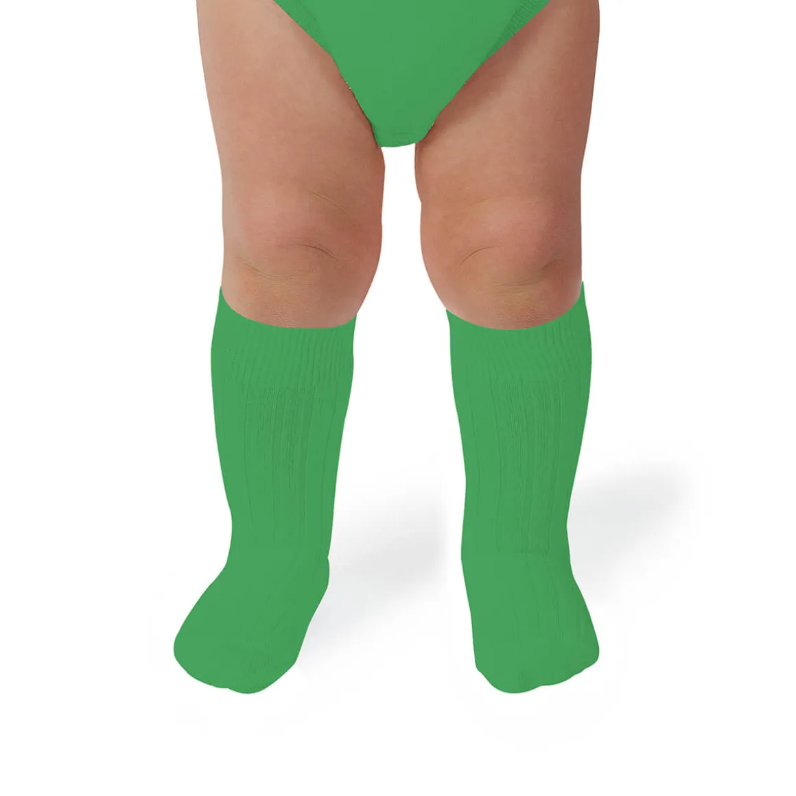 La Haute Ribbed Knee High Socks in Vert Jackpot by Collegien