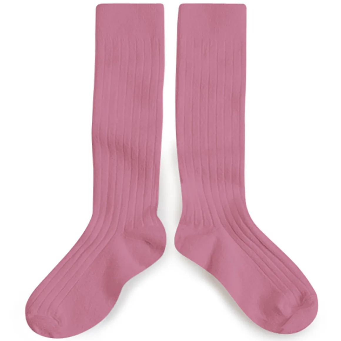 La Haute Ribbed Knee High Socks in Rose Bonbon by Collegien