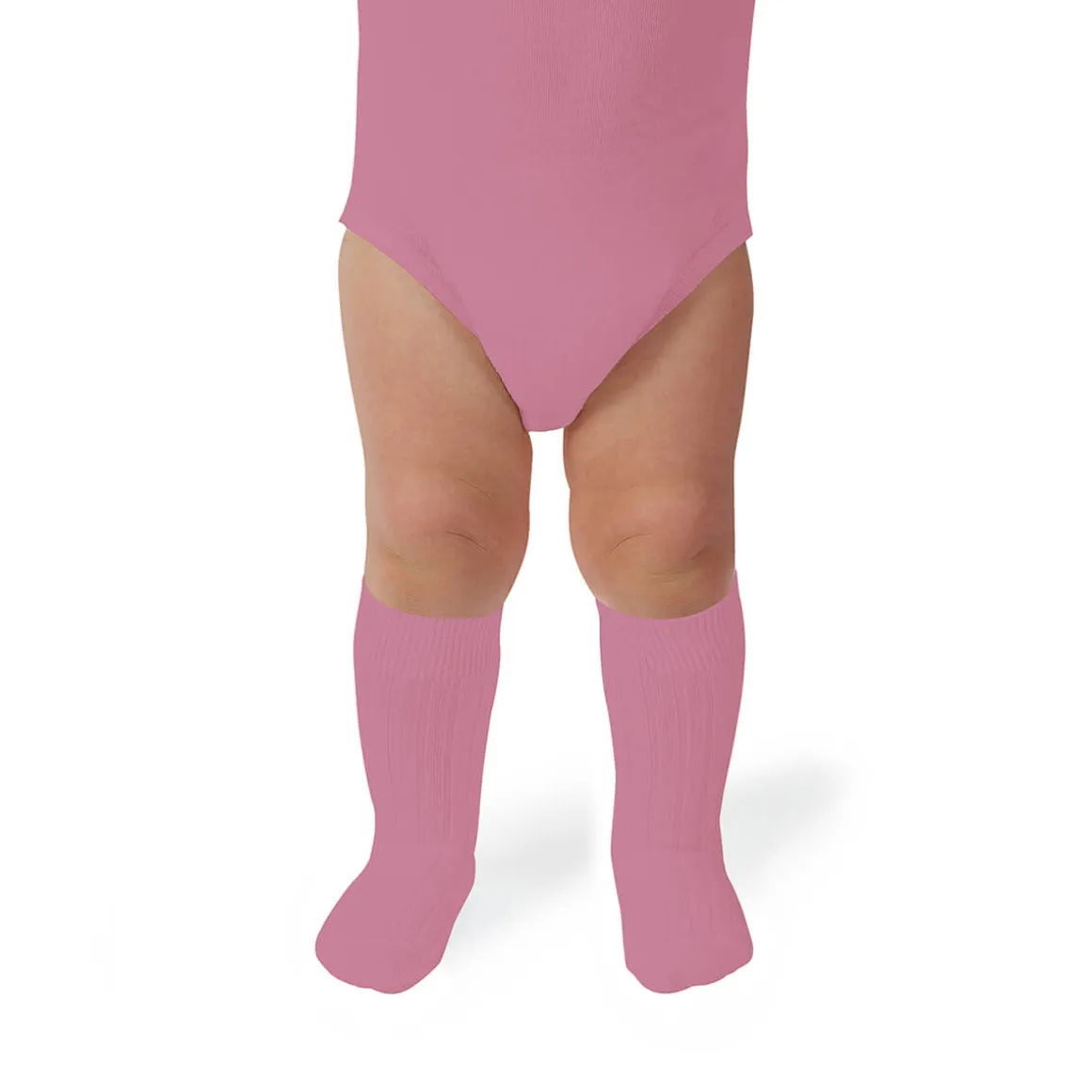 La Haute Ribbed Knee High Socks in Rose Bonbon by Collegien
