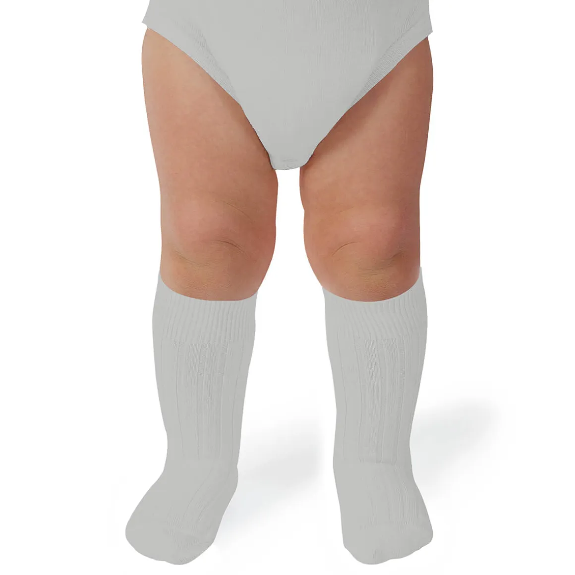 La Haute Ribbed Knee High Socks in Jour de Pluie by Collegien