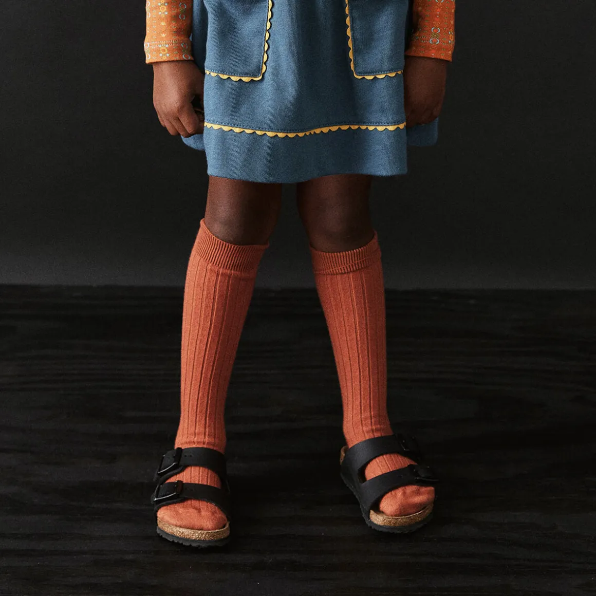 La Haute Ribbed Knee High Socks in Pain d'Epice by Collegien