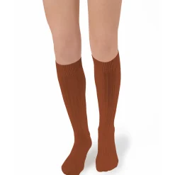 La Haute Ribbed Knee High Socks in Pain d'Epice by Collegien