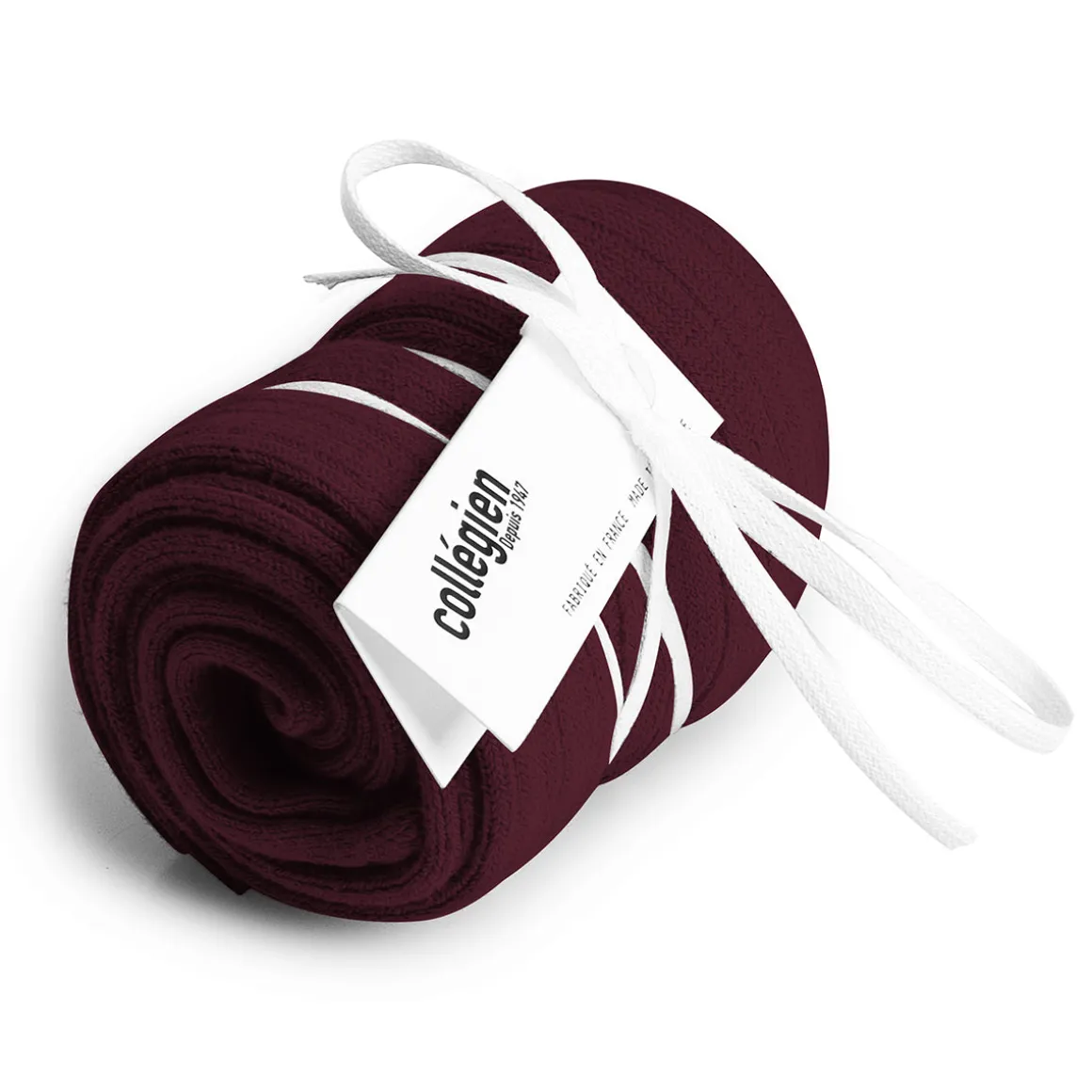 La Haute Ribbed Knee High Socks in Bordeaux Grand Cru by Collegien