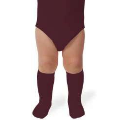 La Haute Ribbed Knee High Socks in Bordeaux Grand Cru by Collegien