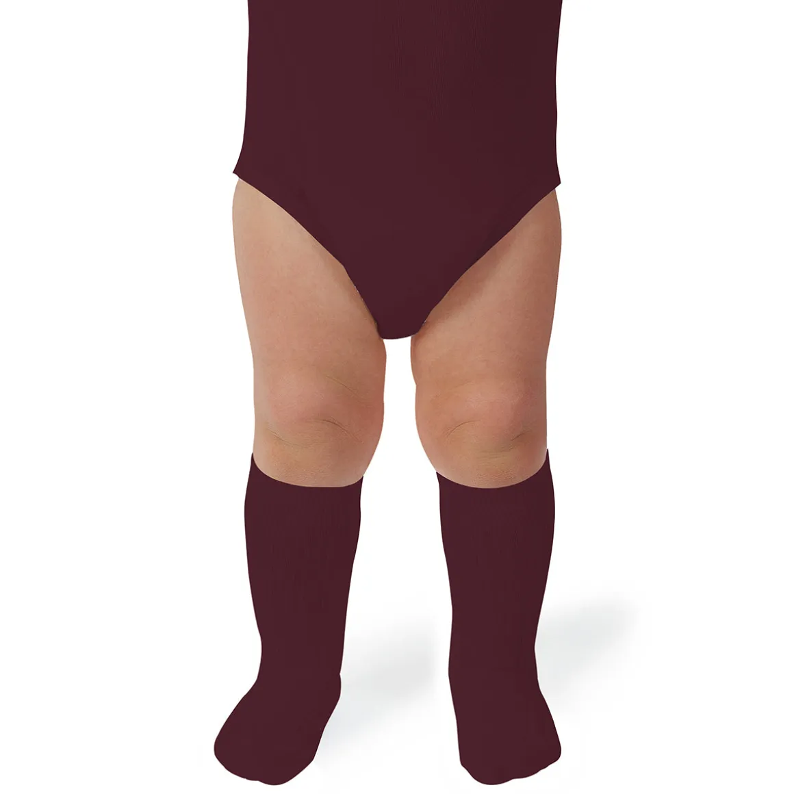 La Haute Ribbed Knee High Socks in Bordeaux Grand Cru by Collegien
